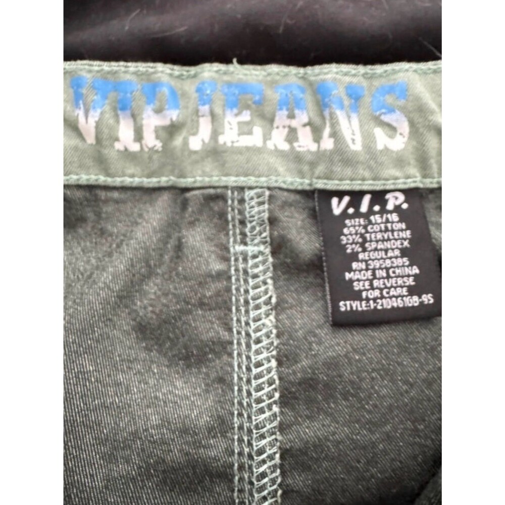 VIP Olive Green Jeans with Branded Waistband - Picture 3 of 5